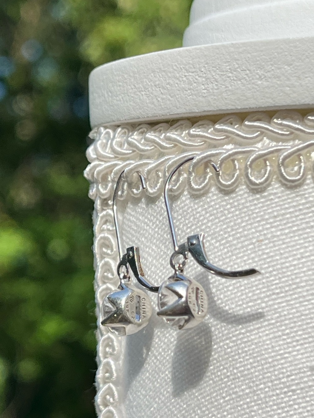 QVC 14K Gold CZ Leverback Dangle Earrings Clear Round Cubic Zirconia 2g - Picture 7 of 16
